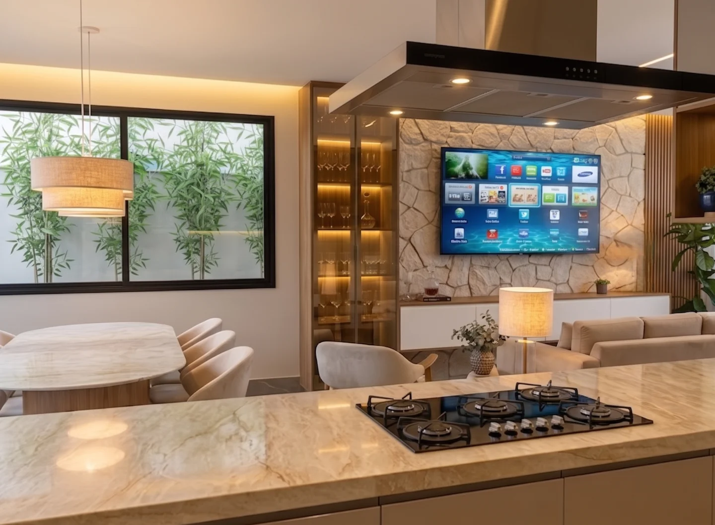 Cozinha gourmet com ilha central